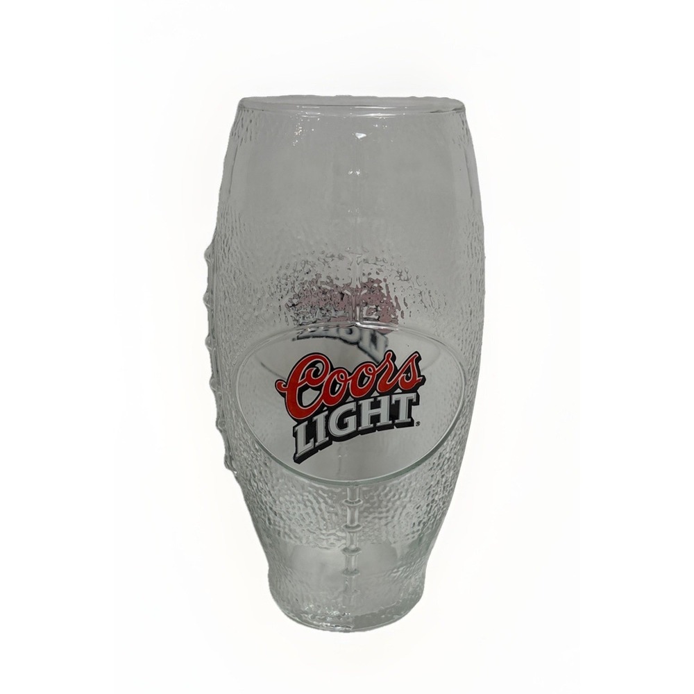 Coors Light Vintage Football 20oz Glass Textured Pint Beer Barware